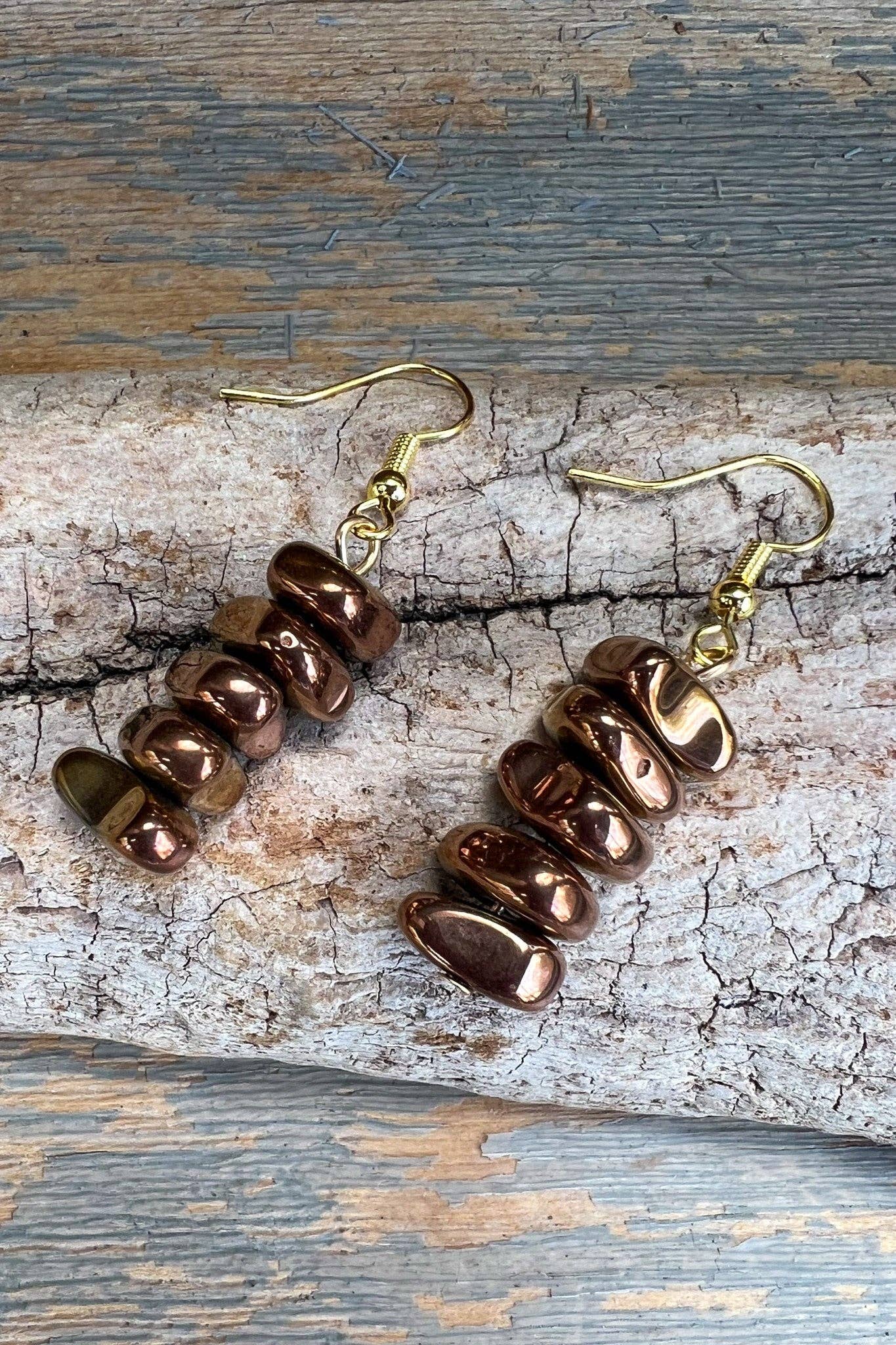 Bronze Stone Earrings