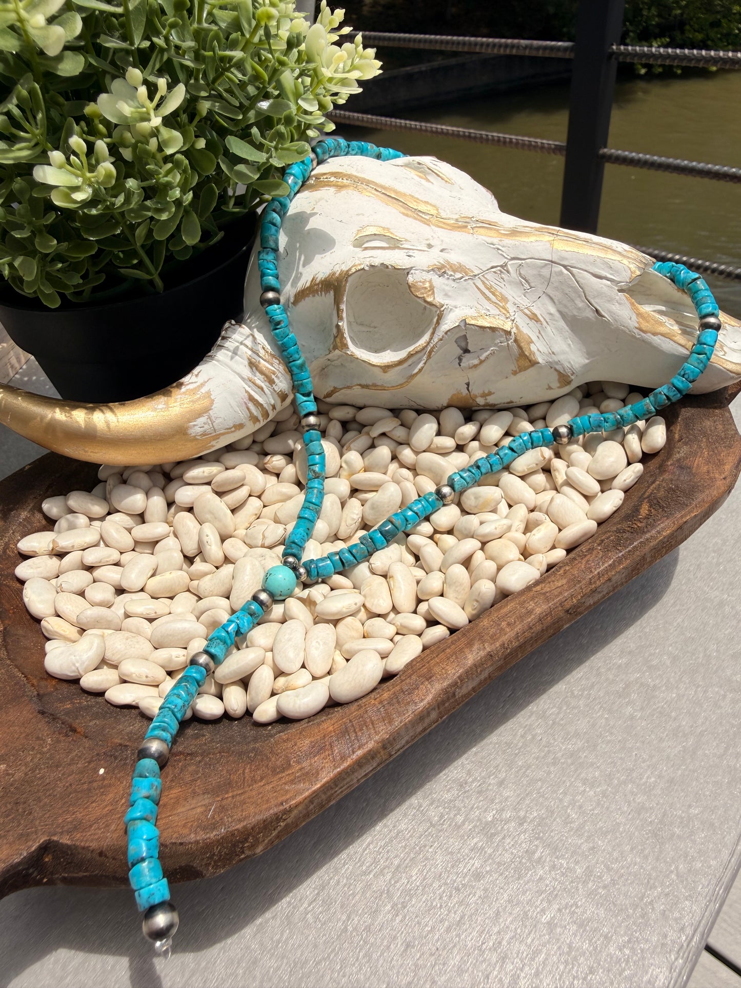 Kimberly Tom - 18" Campitos Turquoise Lariat Necklace