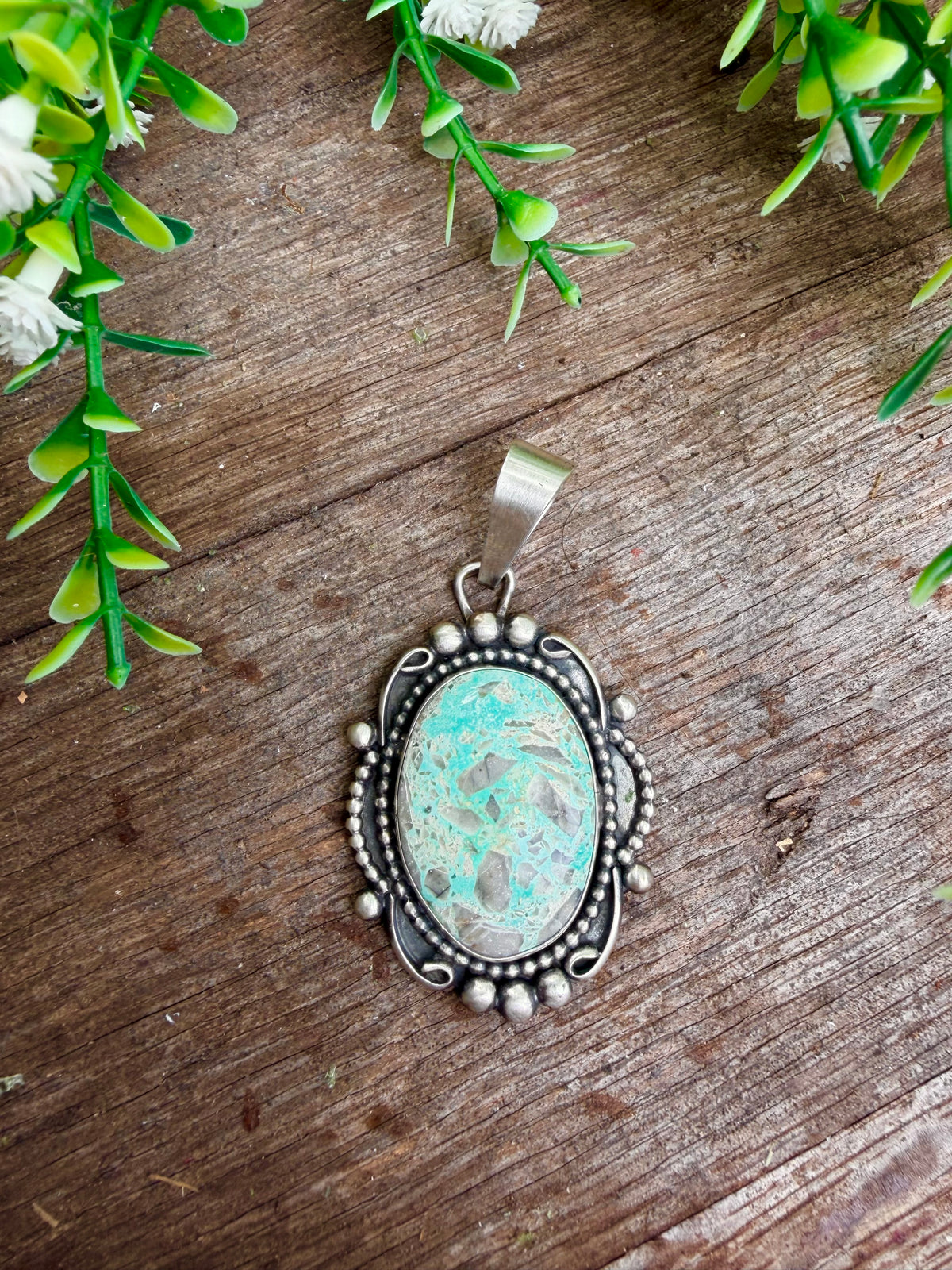 New Leander Turquoise Shadowbox Pendant