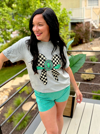 Check Western Bow Tee