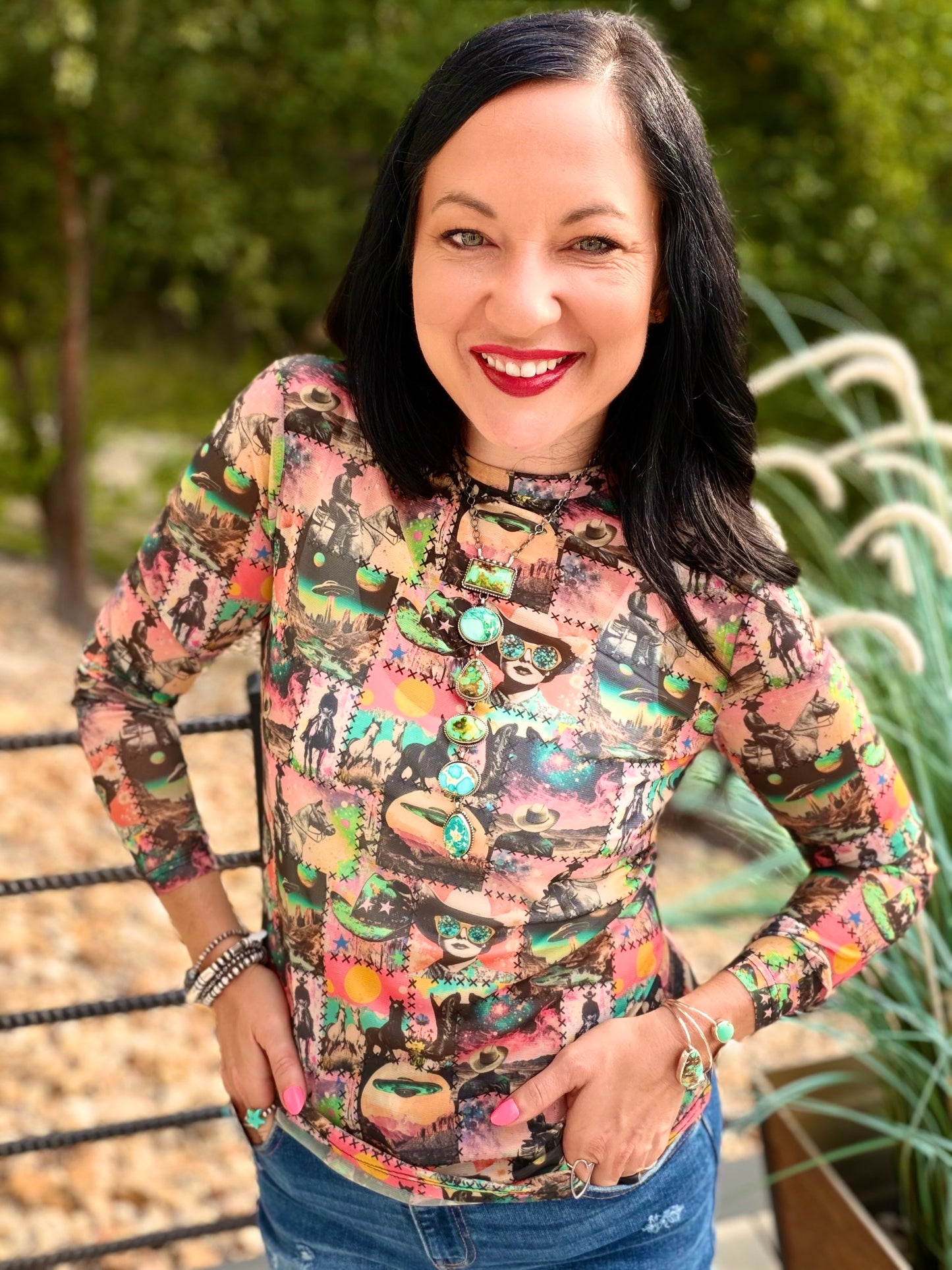 Cosmic Cowgirl Mesh Top