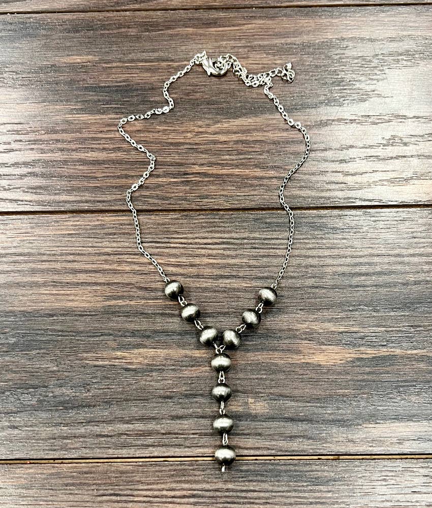 20" 10mm Western Bead Y-Necklace