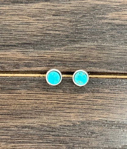 6mm Turquoise Stud Earrings