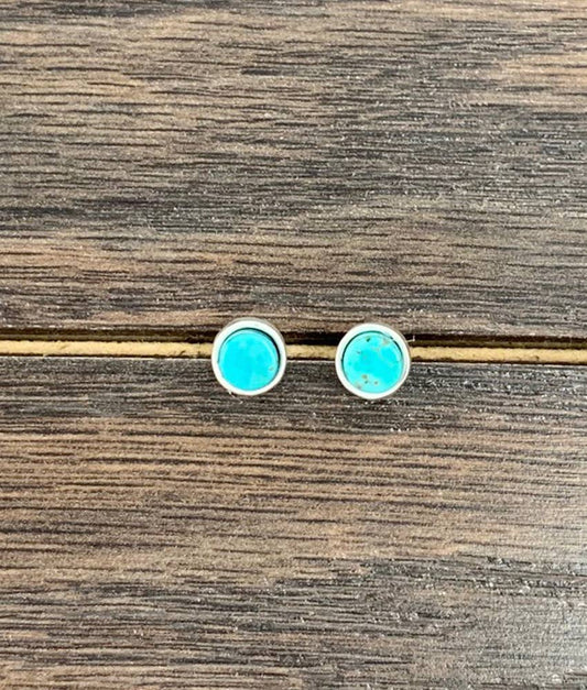 6mm Turquoise Stud Earrings
