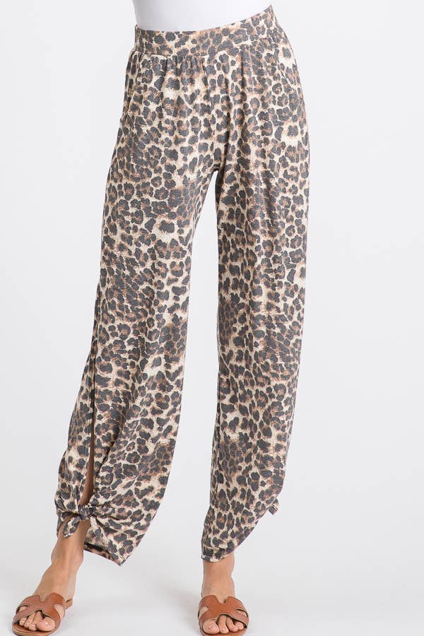 Boho Leopard Side Ankle Pant