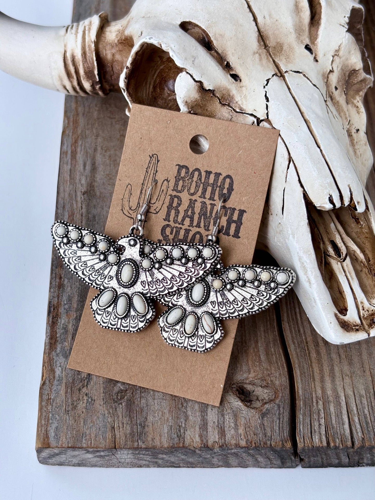 Western Thunderbird with Stone Drop Earrings