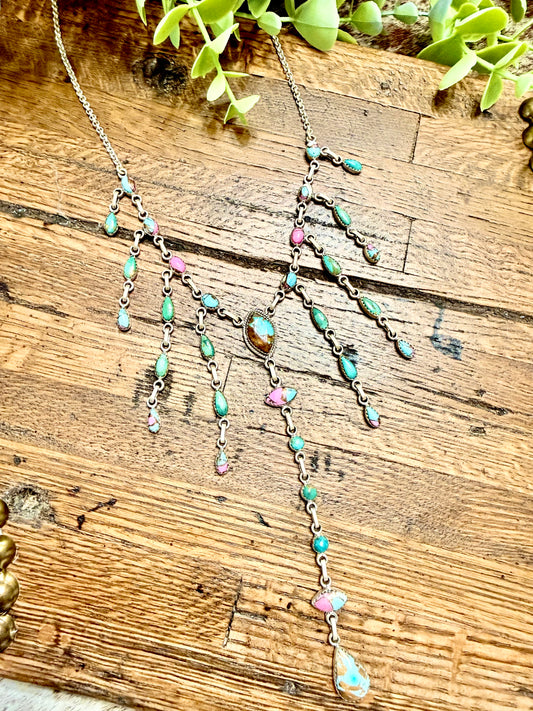 Cotton Candy Chandelier Necklace