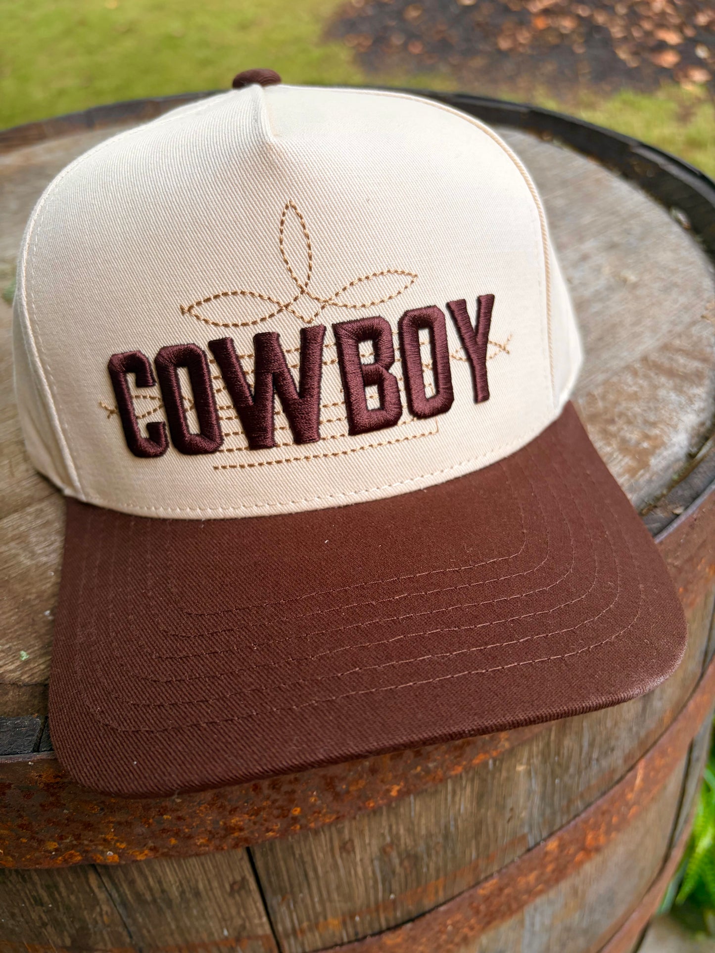 Cowboy Embroidered Canvas Trucker Hat