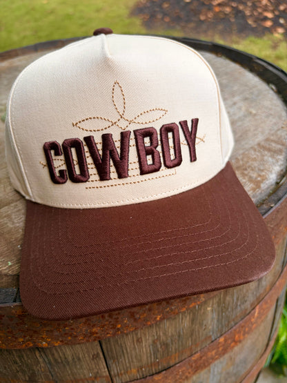 Cowboy Embroidered Canvas Trucker Hat