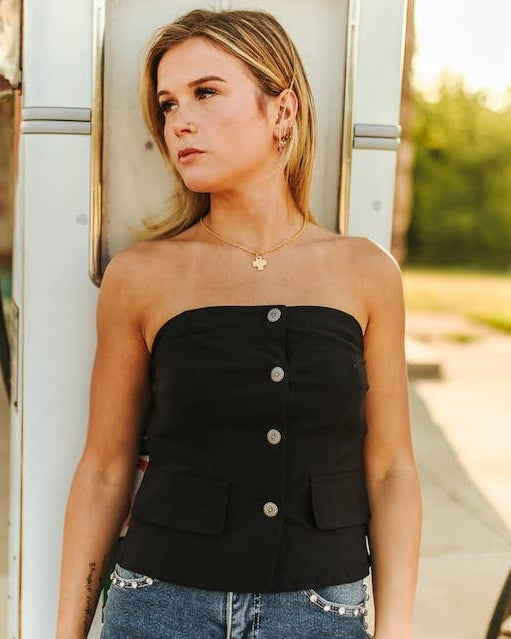 black western button down corset top