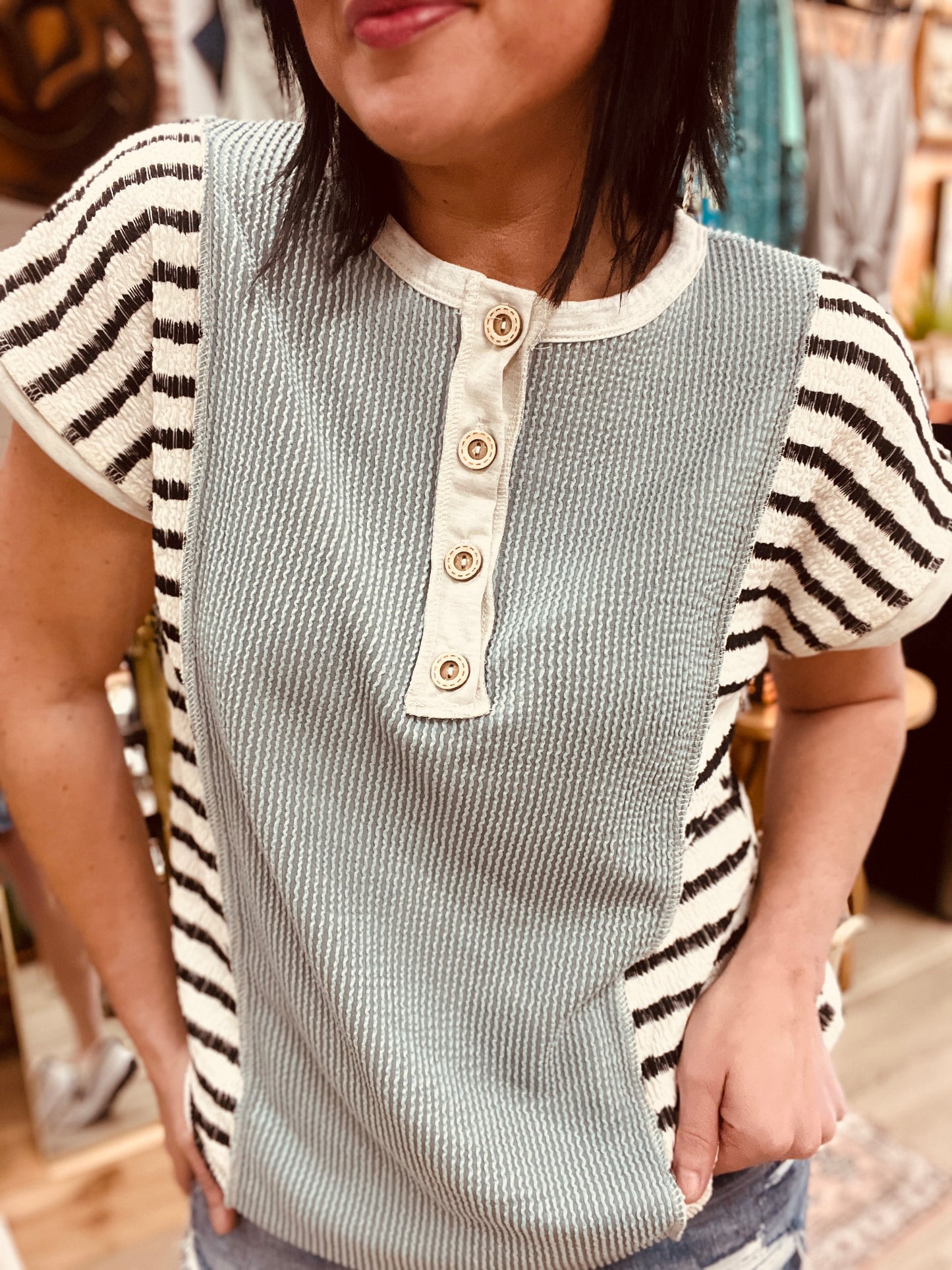 Hampton's Shabby Ribbed Top