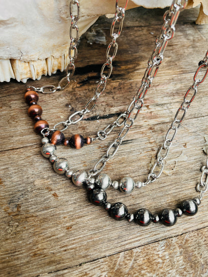 Feisty Chunky Chain Pearl Necklace