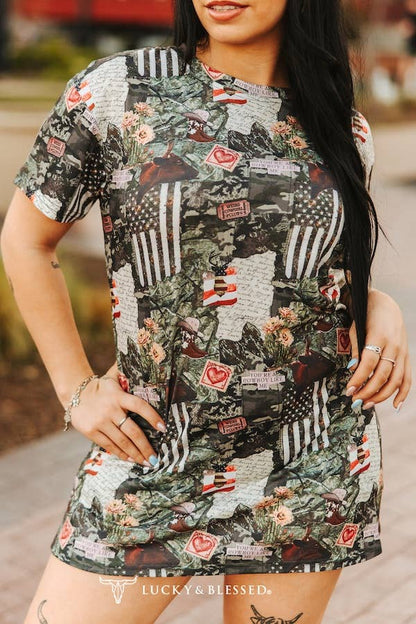 Camo Collage T-Shirt Dress
