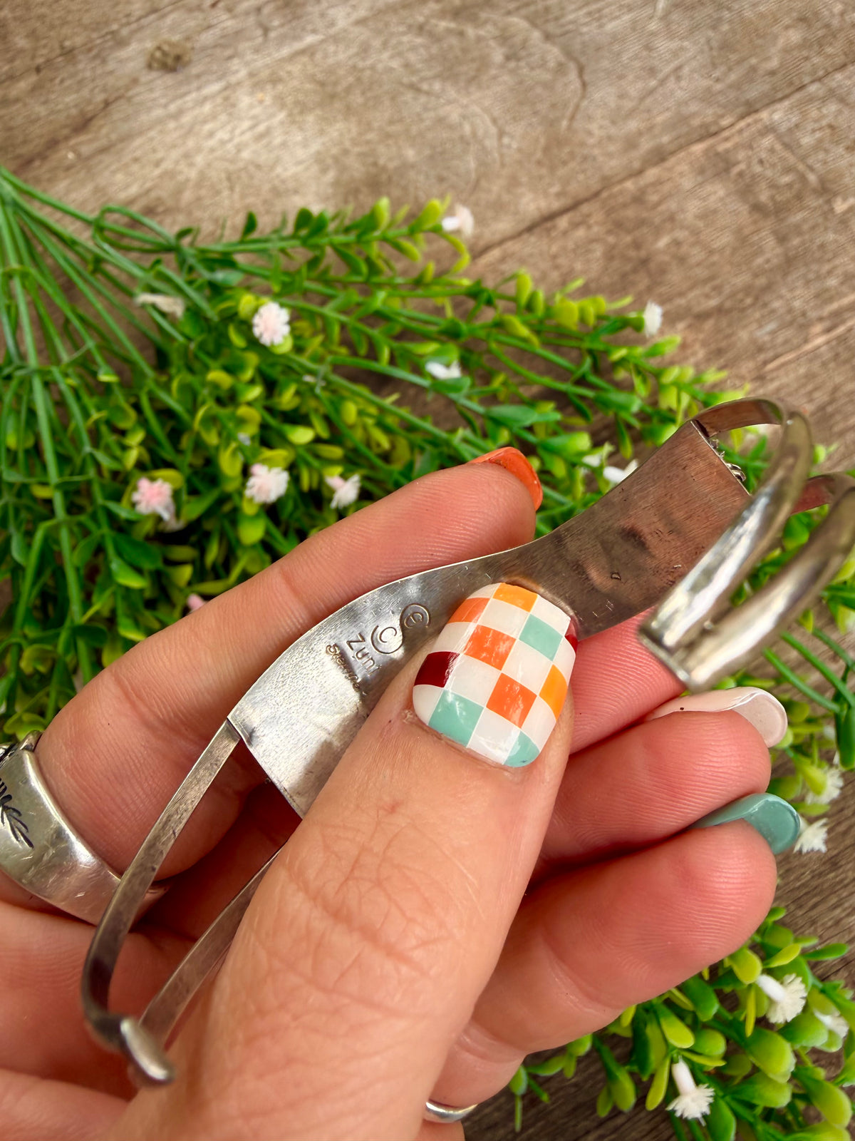 Zuni Inlay Vintage Cuff Bracelet