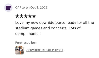 Western Cowhide Hairon Clear Crossbody Purse