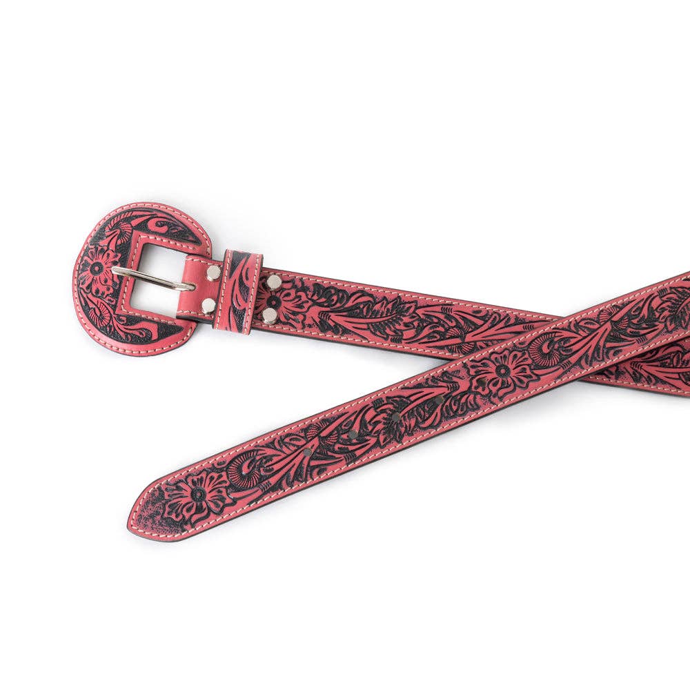 Bronc Ready Tooled Leather Belt