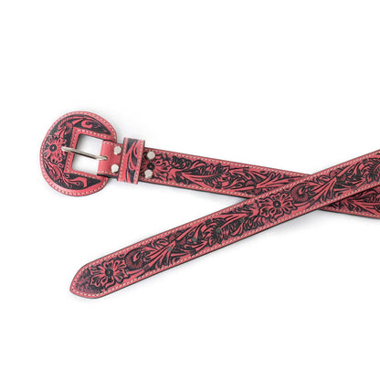 Bronc Ready Tooled Leather Belt