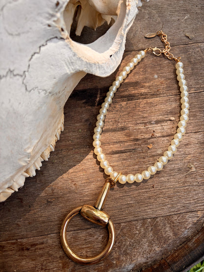Pearls & Horse Bits Necklace