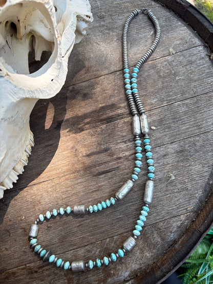 36'' Faux Sierra Barrel Bead Necklace