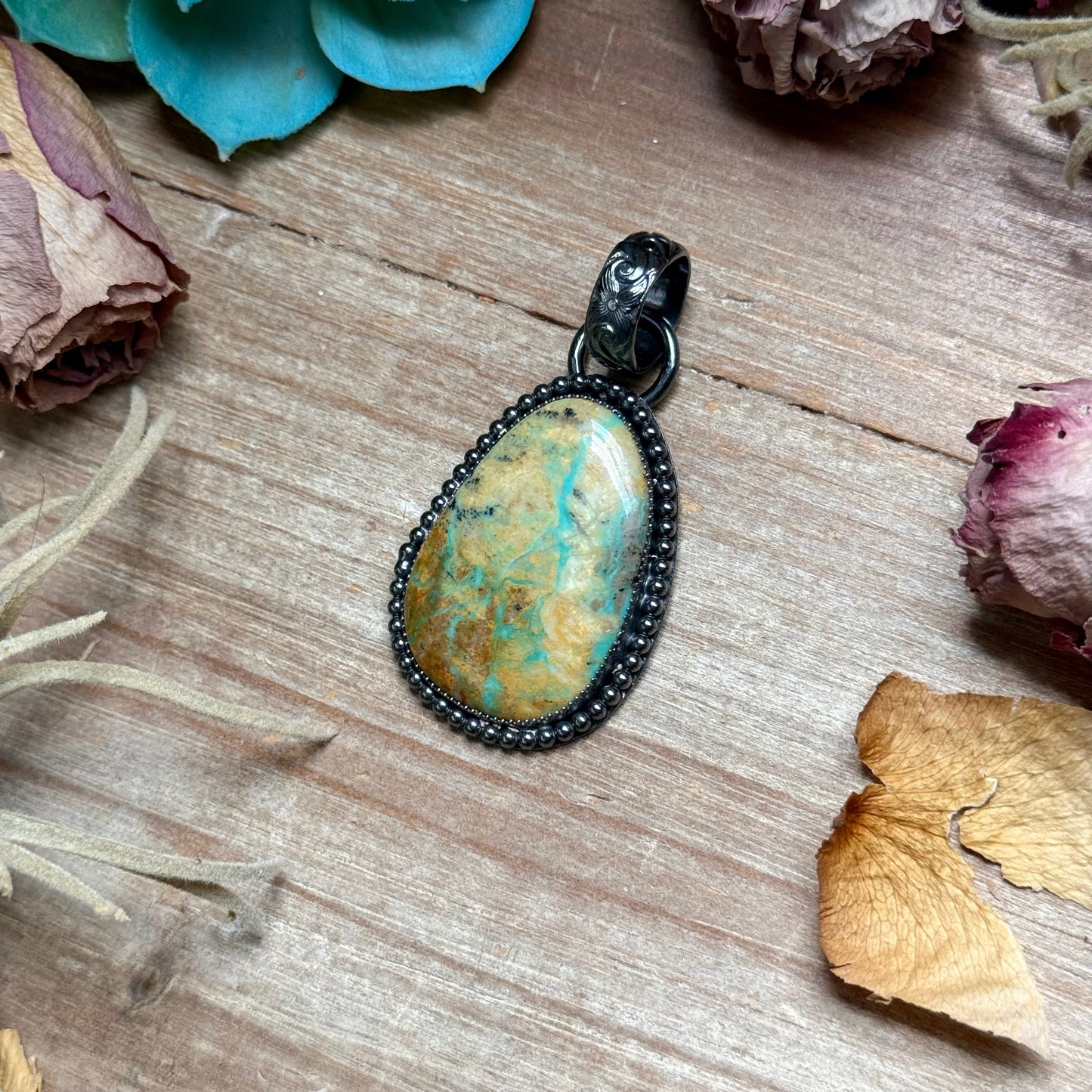 MJ Freeform Turquoise Pendant – Sterling Silver