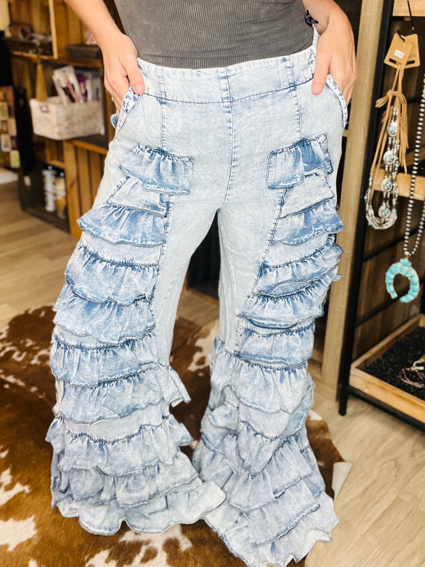 Ruffles on Ruffles Denim Bell Bottoms