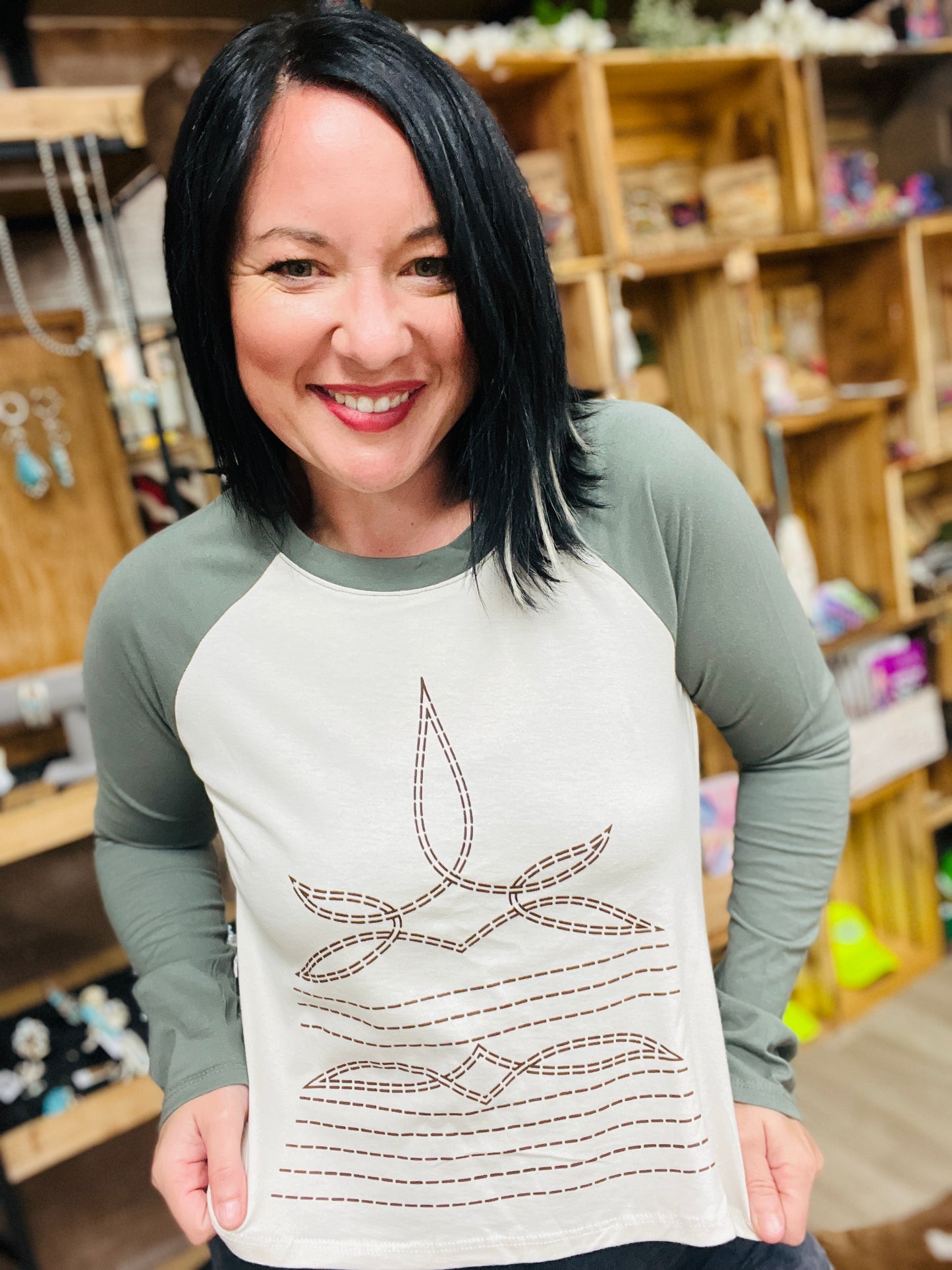 Cowboy Stitch Raglan Tee