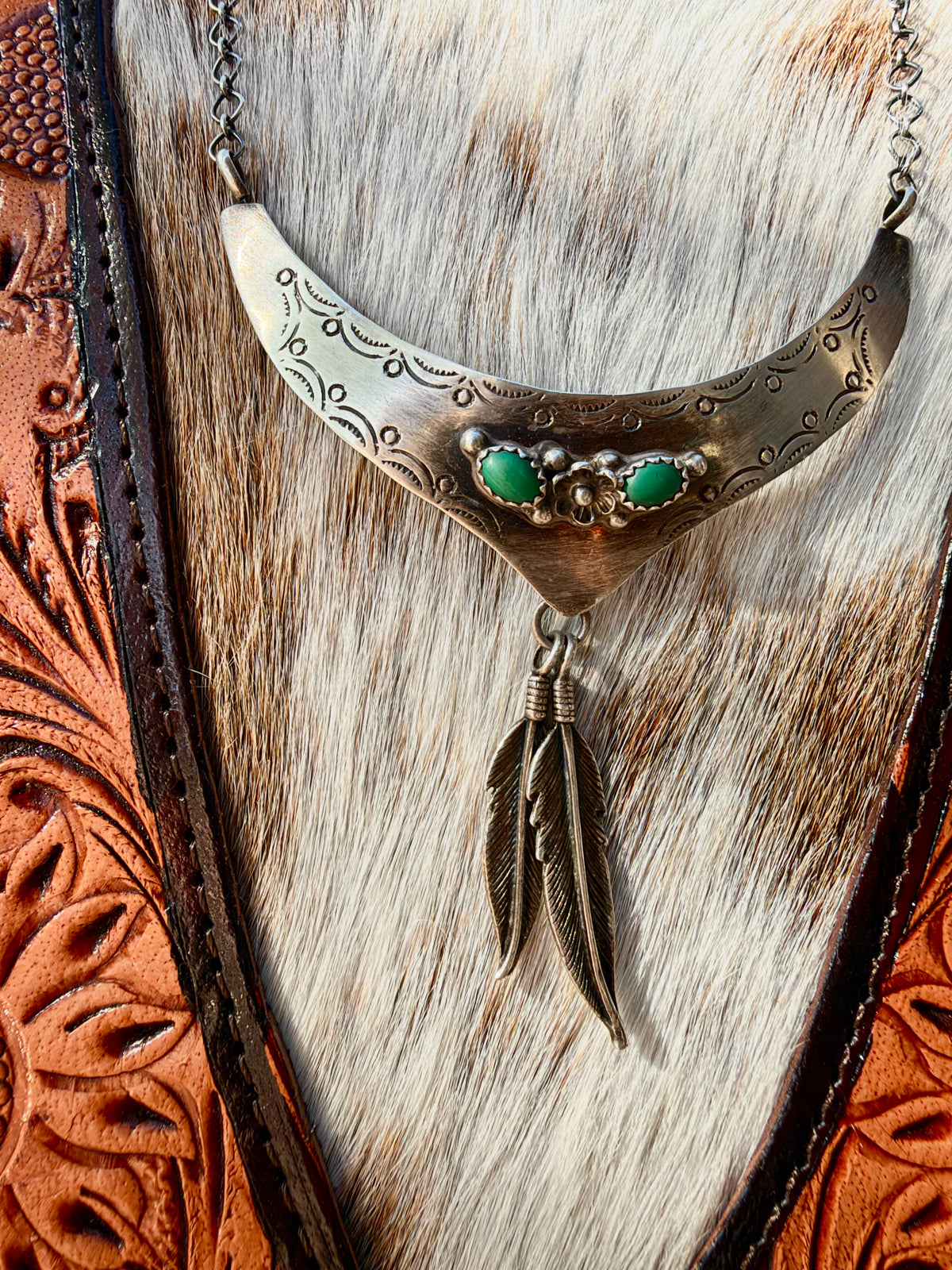 Vintage Malachite Plated Necklace
