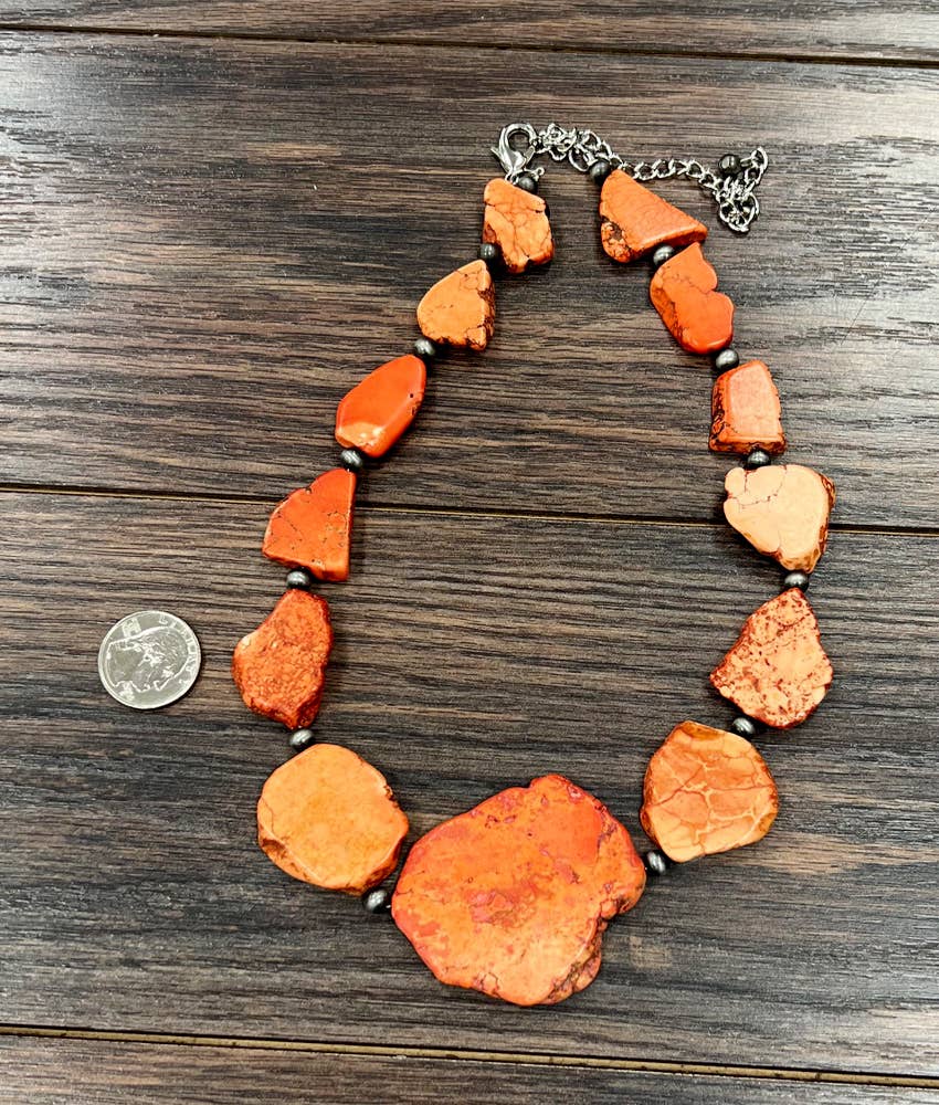 Sunset Slab Gemstone Necklace