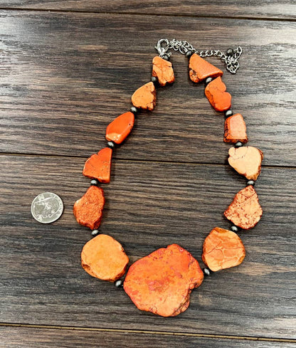 Sunset Slab Gemstone Necklace