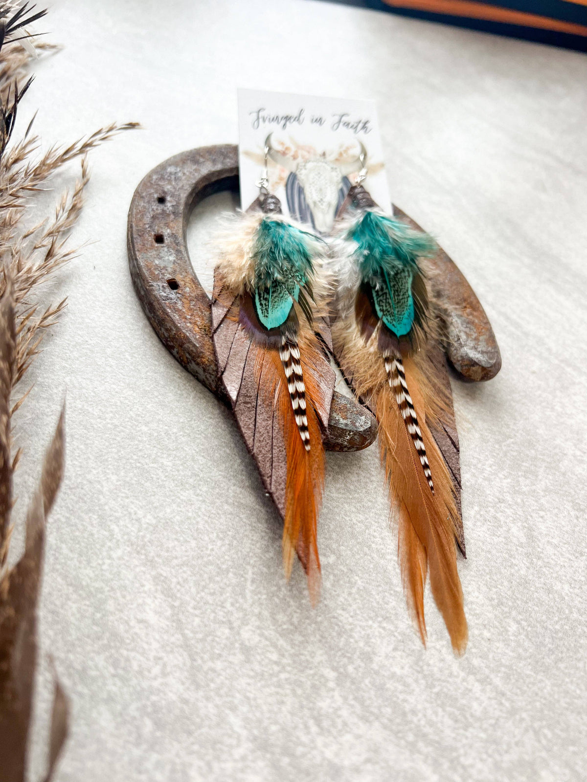 Kalispell Fringe Feather Earrings | Brown
