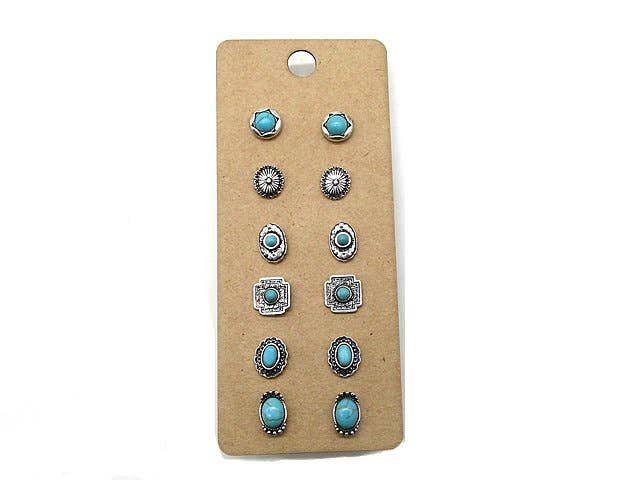 6 Pc. Western Earring Sets