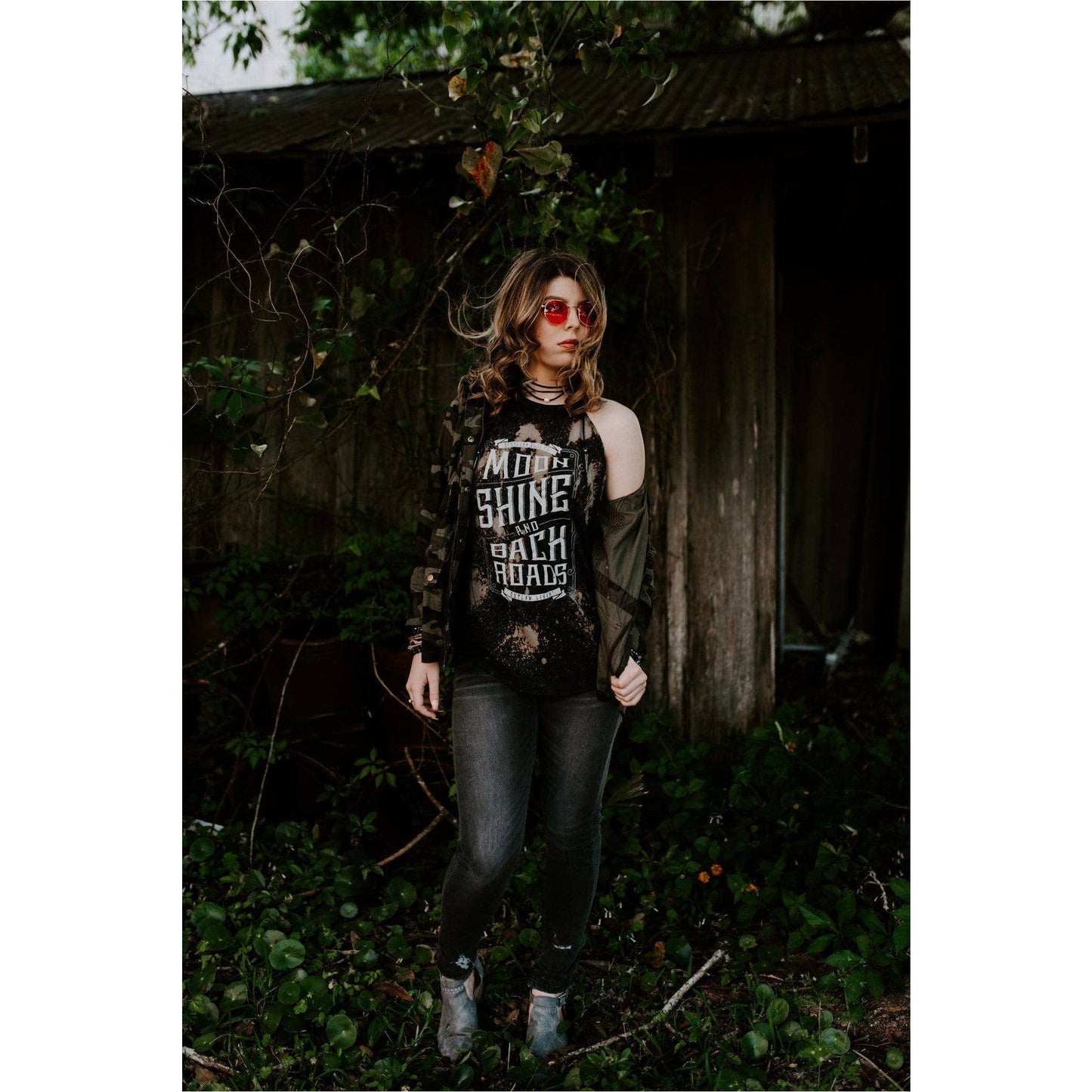 Moonshine and Backroads Bleached Tank