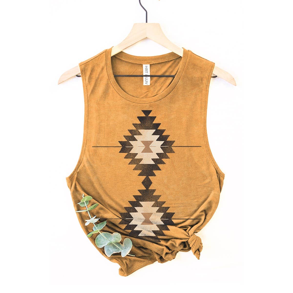 Mineral Mustard Aztec Print Tank Top - Western Style