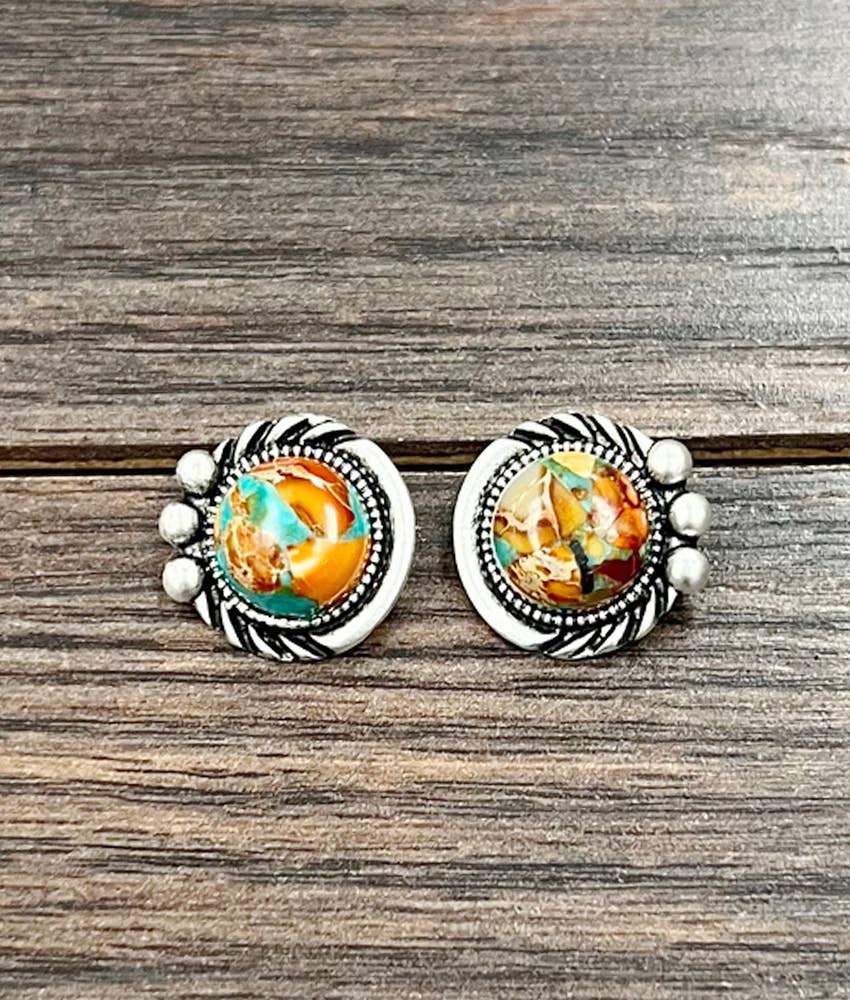 12mm Gemstone Stud Earrings