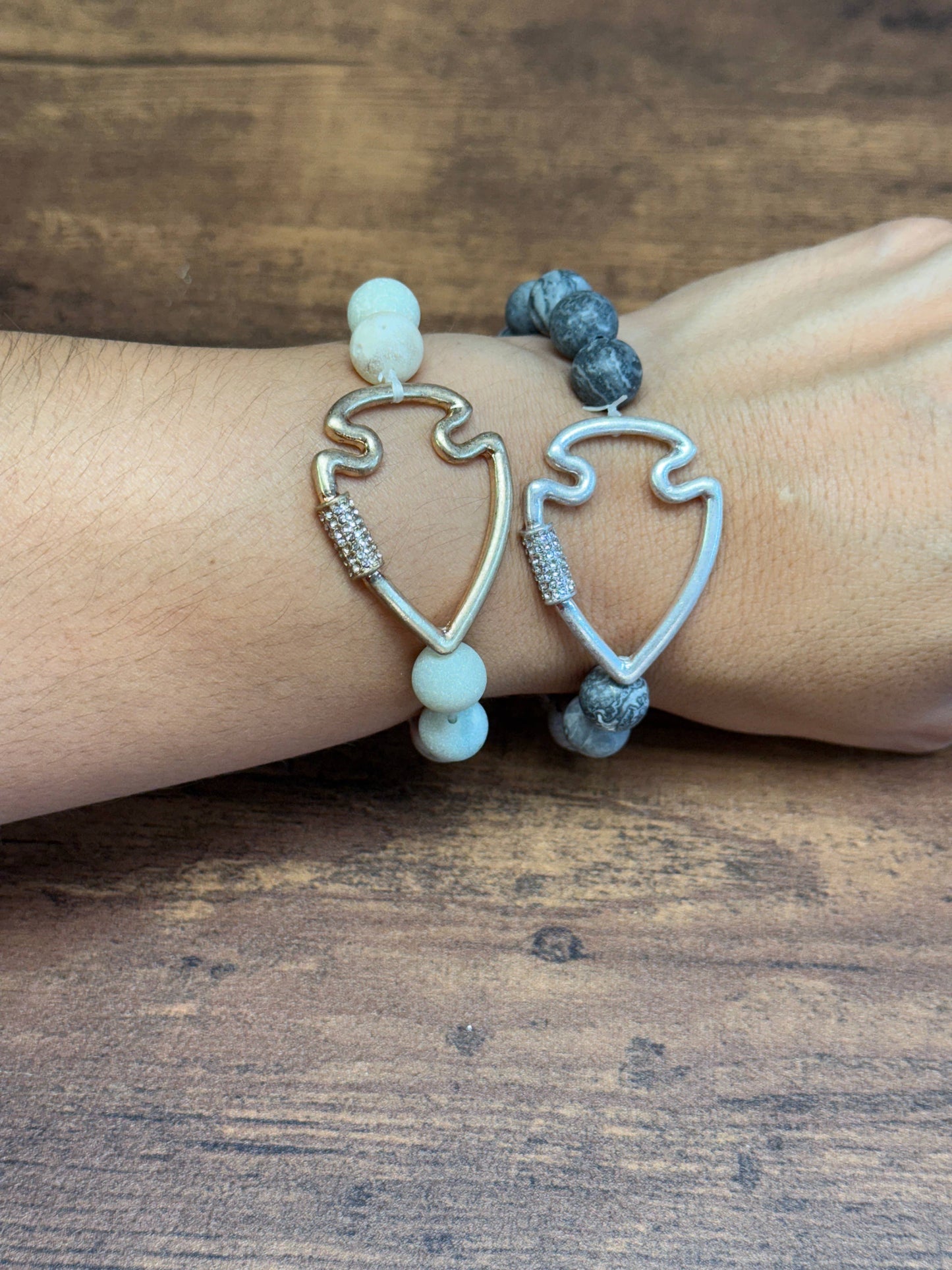 Bling Arrowhead Chunky Stone Stretch Bracelet