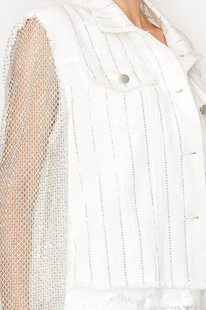 Rhinestone Gypsy Groove Jacket - Ivory