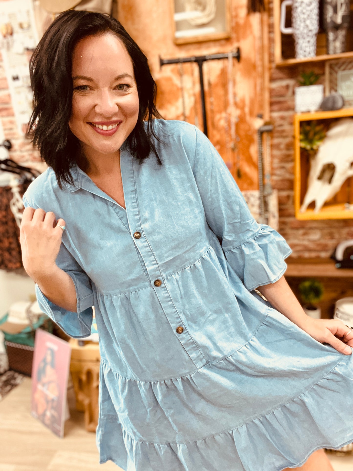 Denim for Dolly Tiered Dress