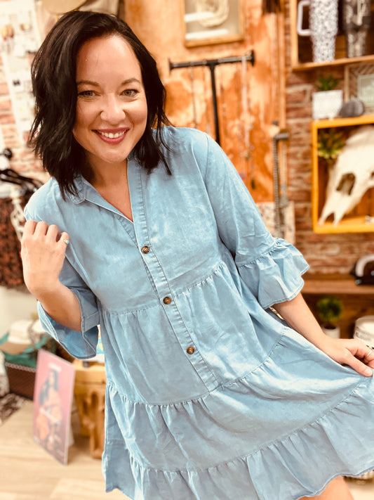 Denim for Dolly Tiered Dress