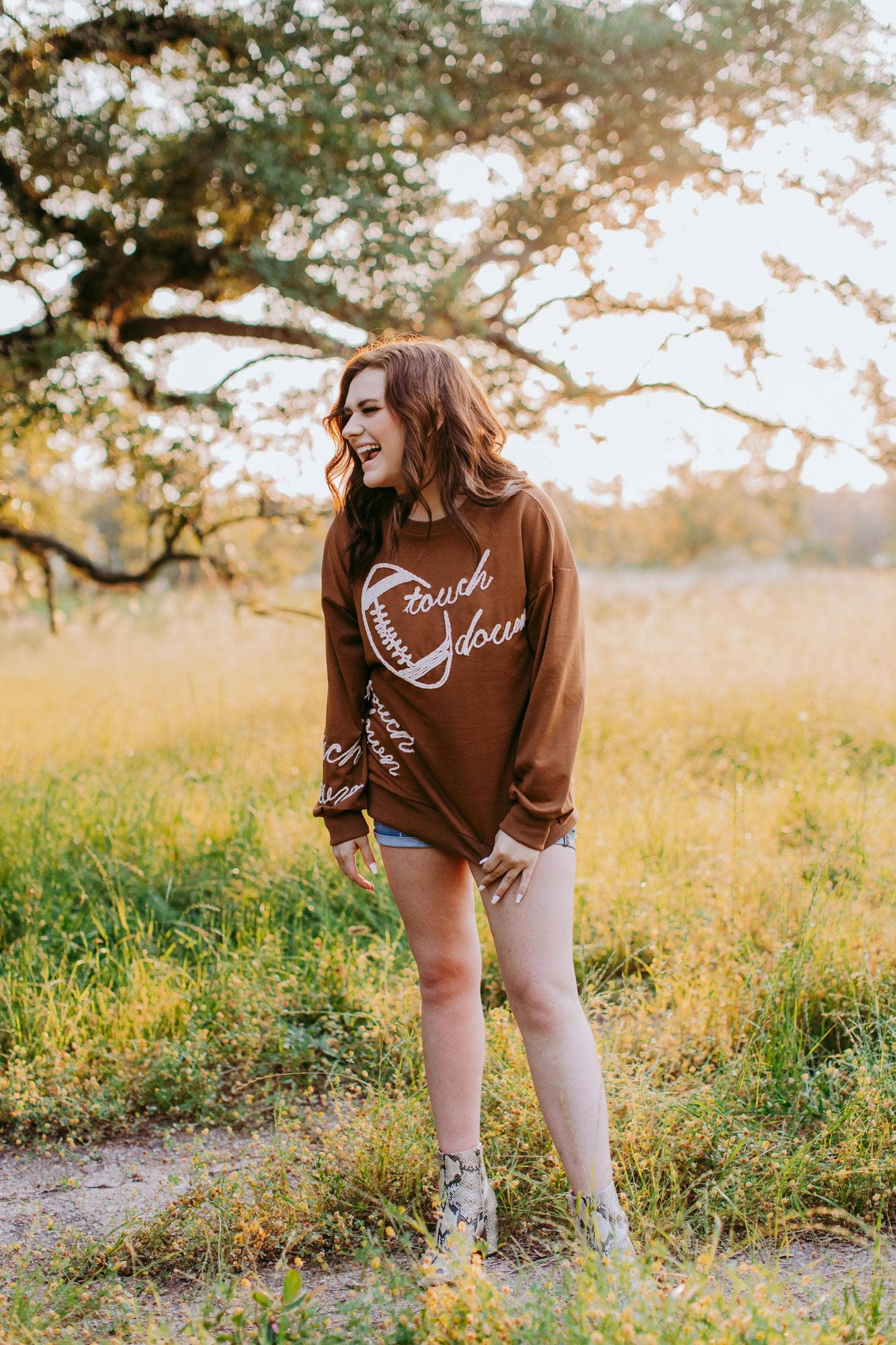Touch Down Laceup Sweatshirt
