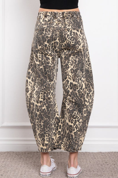 Luxe Leopard Barrel Jean