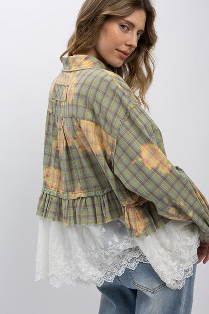 Laced Up in Plaid Bleached Flannel