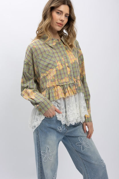 Laced Up in Plaid Bleached Flannel