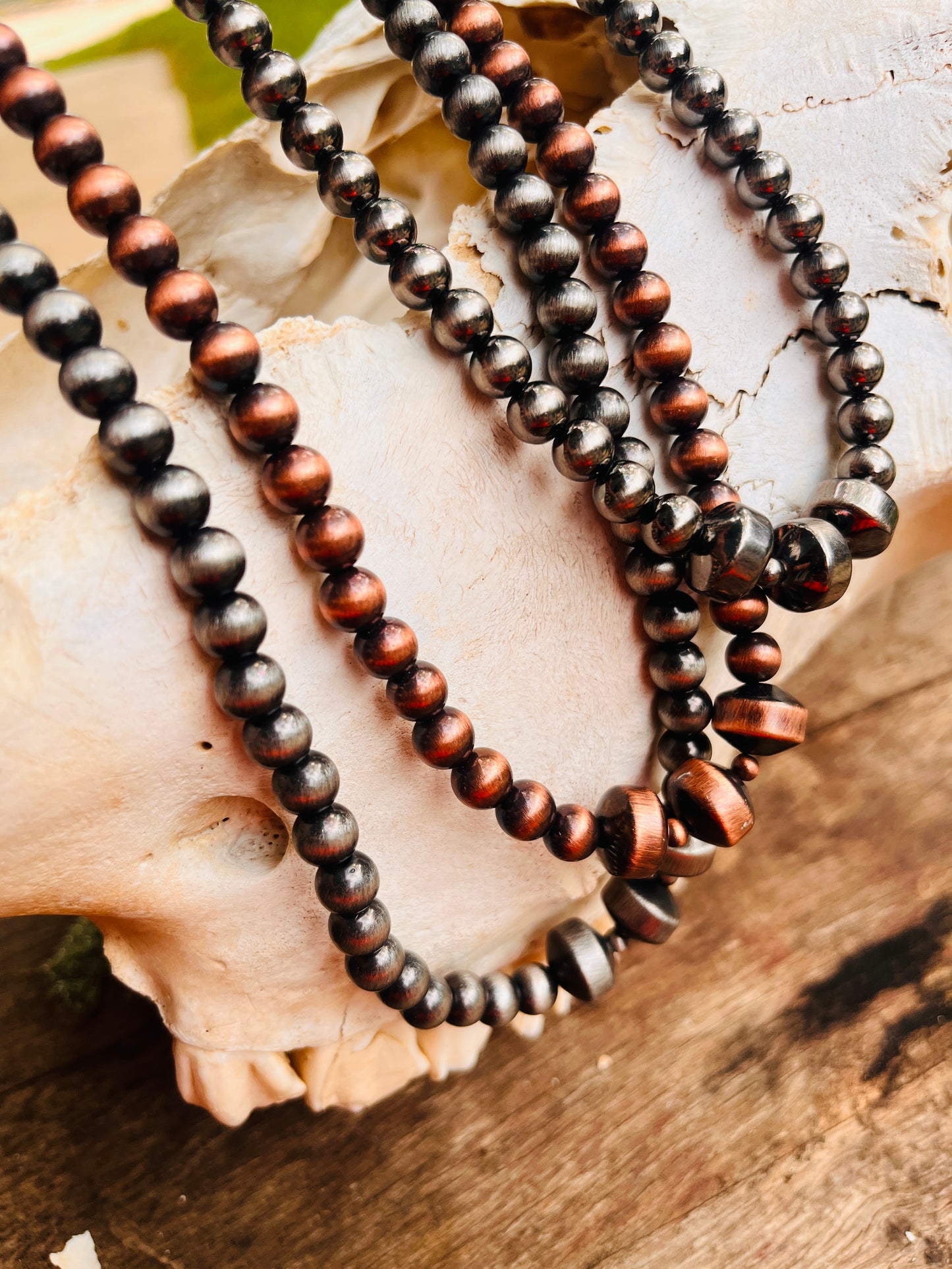 16" Rondelle Western Pearl Bead Necklace