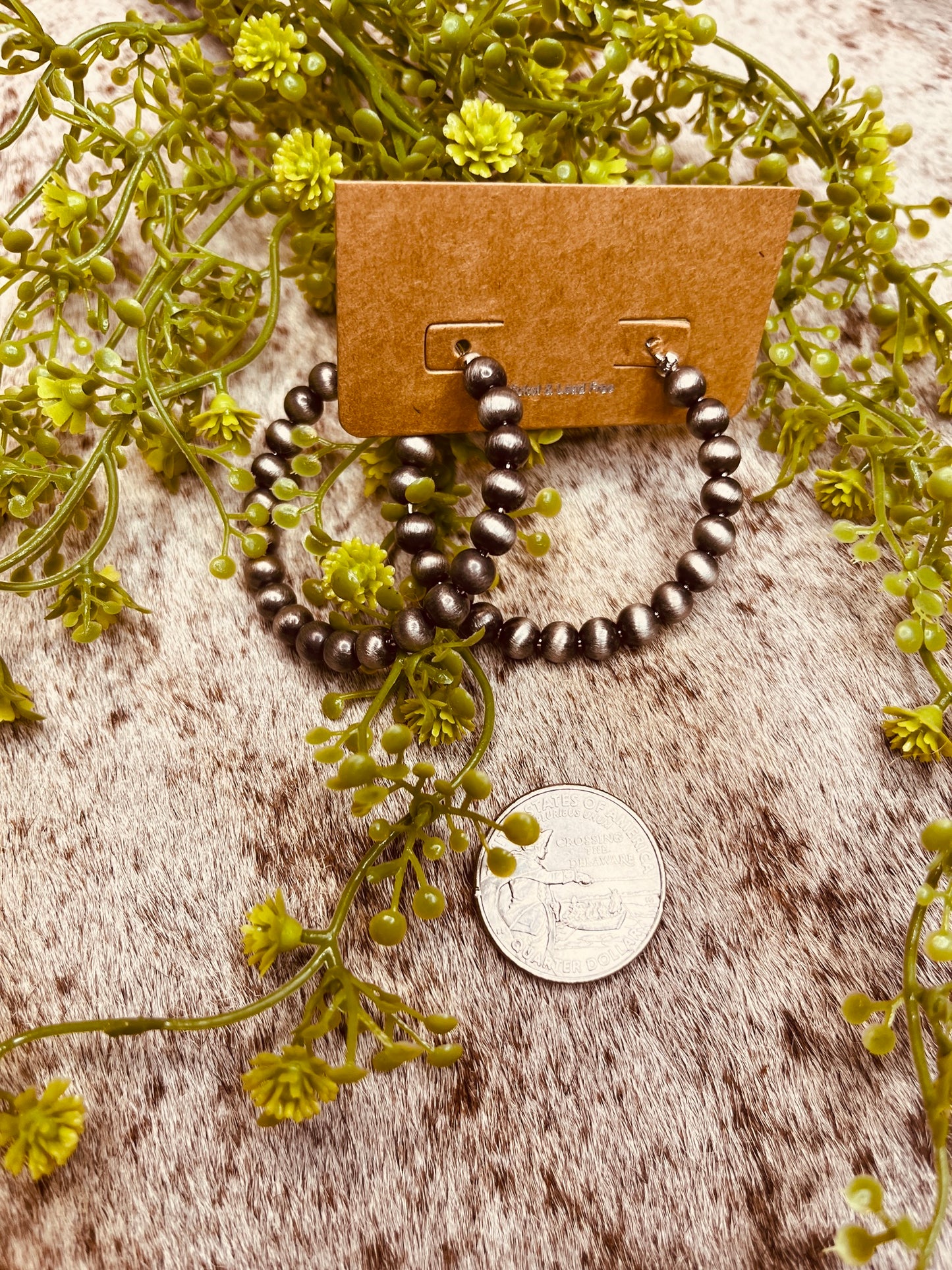 Western Pearl Hoop Earrings