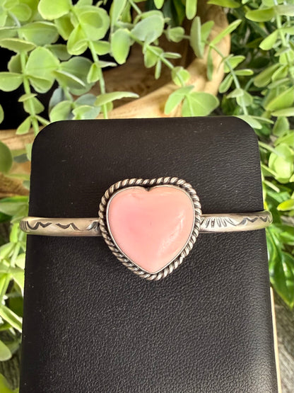 Donovan Skeets ~ Pink Conch Heart Cuff Bracelet
