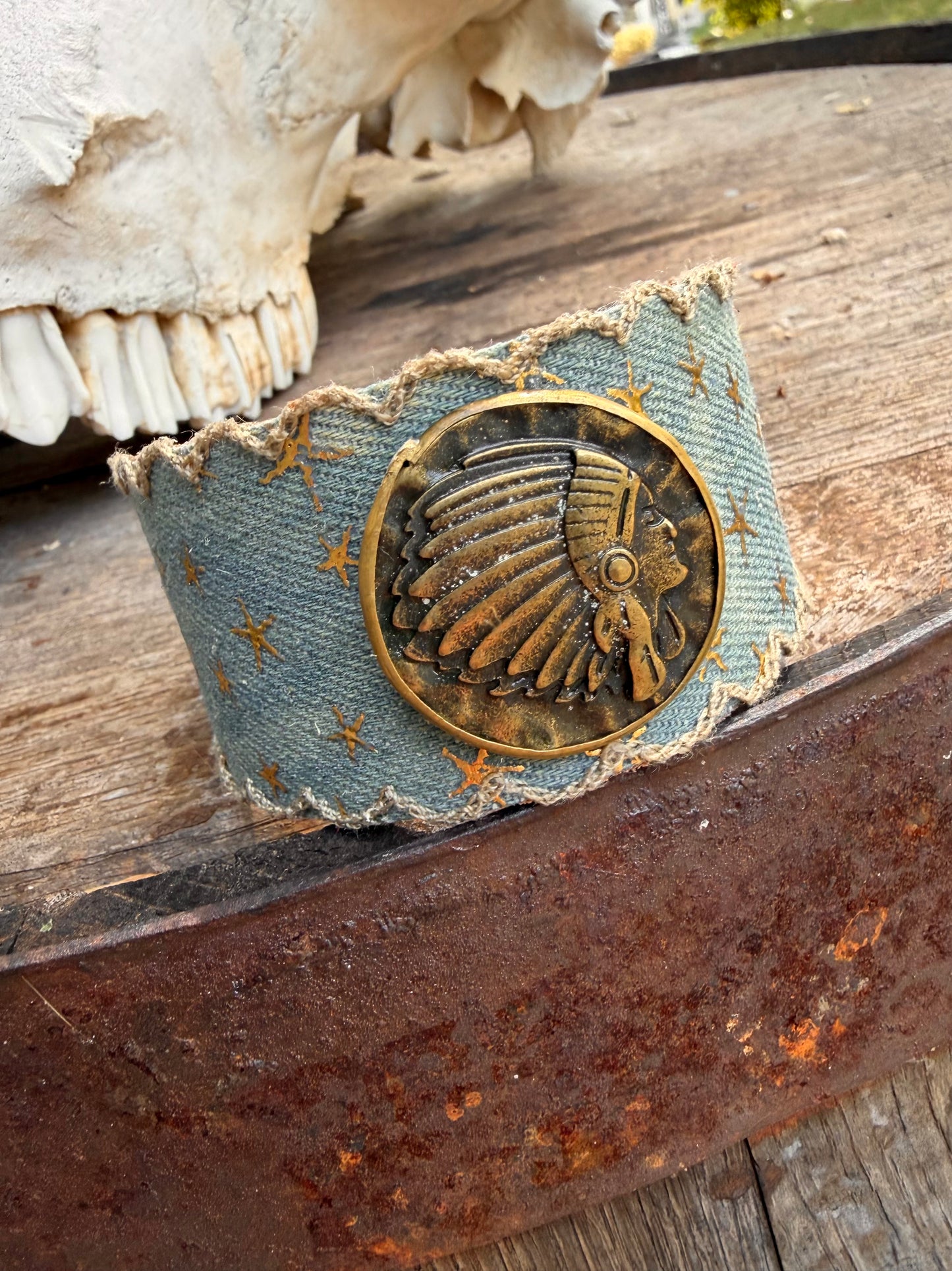 Starry Denim Artisan Cinch Cuffs