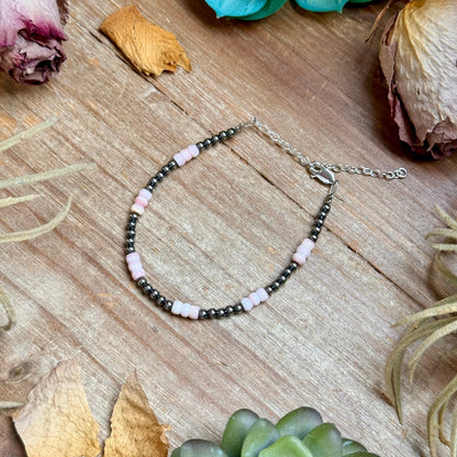 Pink Conch & Sterling Silver Bracelet – 6 1/4"  – 3mm