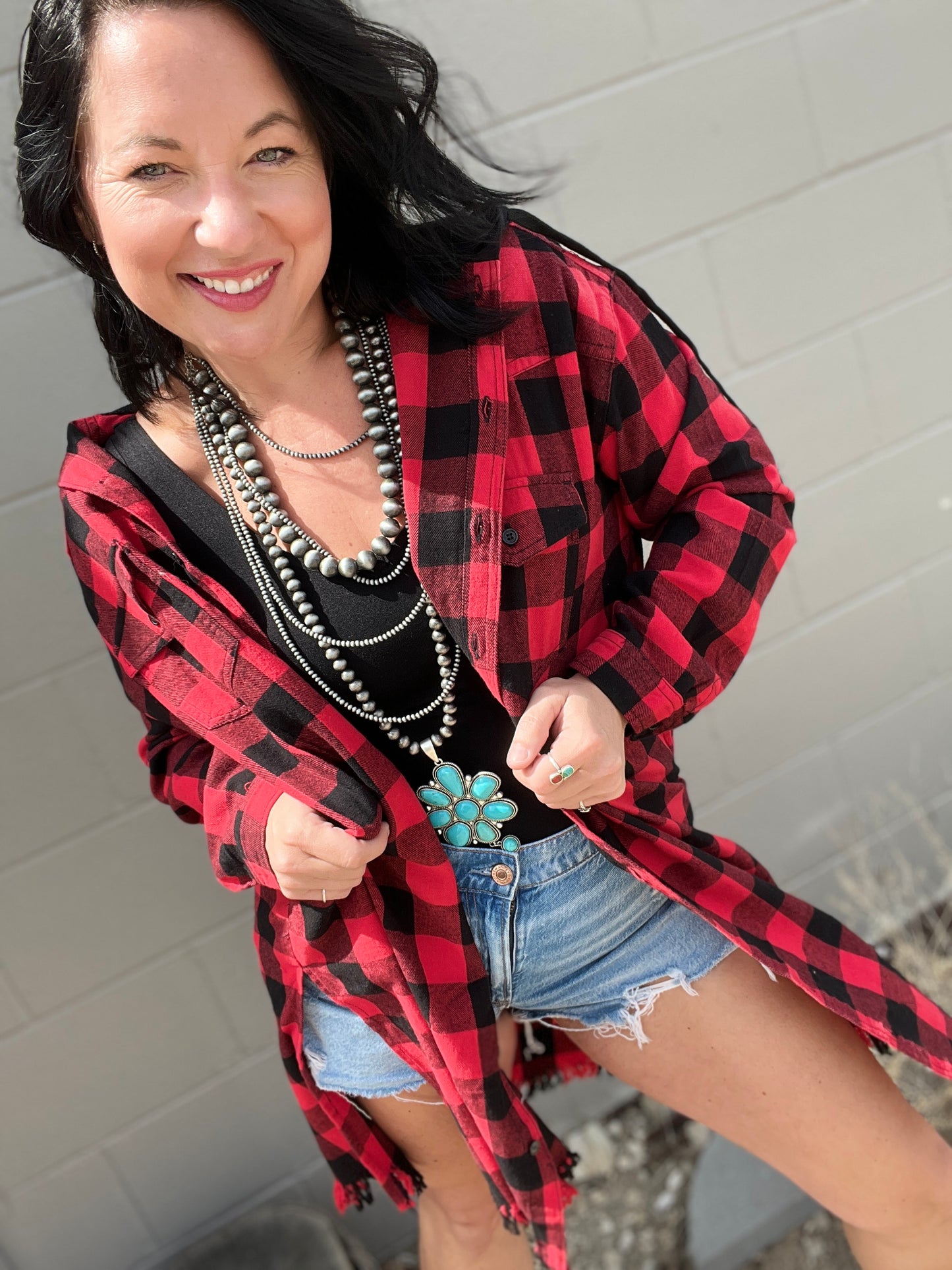 Gypsy Fresh Plaid Hooded Shacket