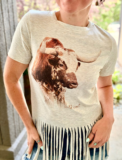 Ole Sam Longhorn Fringe Tee