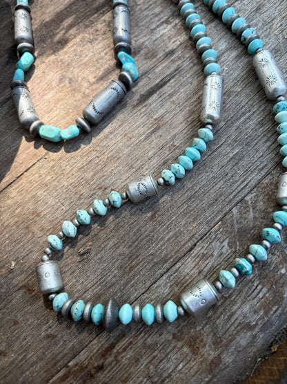 36'' Faux Sierra Barrel Bead Necklace